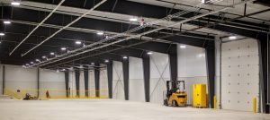 Inside of a new garage facility